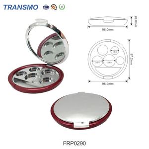 Boîte à poudre de maquillage ronde en plastique avec 4 compartiments, boîte à poudre de protéines, boîte à blush, emballage de boîte à poudre - Product Image 2