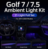 Kit d'éclairage ambiant LED pour VW Golf 7, 64 couleurs, éclairage ambiant de voiture, contrôle par application, éclairage intérieur automobile, OEM ODM