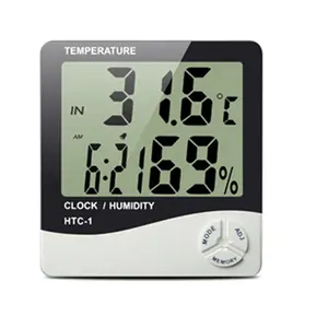 HTC-1 Digital Thermometer Alarm Hygrometer HTC-1 Liquid Crystal Display (LCD) ABS Plastic