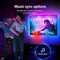 Boîte de synchronisation pour rétroéclairage TV à immersion de 3,8 mètres, bande LED intelligente RGBIC, synchronisation avec la musique et la voix, contrôle par application pour téléviseurs de 55 à 65 pouces