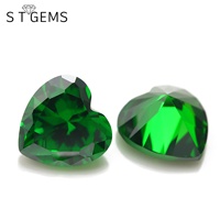 Offre Spéciale pierre verte de zircone cubique de forme de coeur de pierre de CZ pour des bijoux