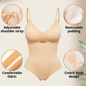 Body Shaper Sem Costura para Mulheres com Controle Médio, Botões de Pressão, Abertura na Parte de Cima e Levantamento de Bumbum e Seios - Product Image 6