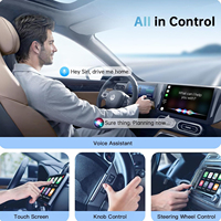 Adaptador Popular con Cable para Pantalla WiFi CarPlay, Puerto Tipo-C, Control Remoto, Compatible con iPhone y Android Auto, Navegación GPS, Pantalla Dividida