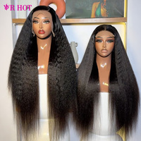 Perruques Yaki en gros, perruques 100% cheveux humains, Lace Front Kinky Straight 5x5 13x4, perruque sans colle en cheveux humains Lace Front