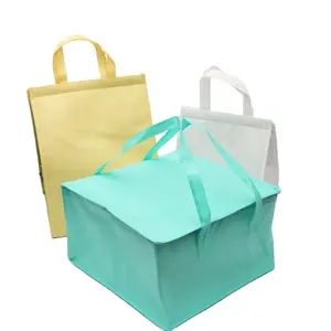 Vente en gros de sacs fourre-tout à la mode durables pour gâteau promotionnel sac isotherme non tissé PP