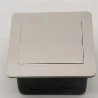 Prise de sol double porte dissimulée JP22-L en acier inoxydable EU+NET+deux broches avec ports USB-A/Type-C IP45 pour bureaux