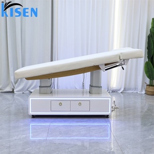 KISEN Adjustable Lift Tilt Tattoo Spa Salon Bed Beauty Luxury White Electric Therapy Lash Spa <b>Chair</b> Facial Massage Bed 4 Motors - Product Image 4