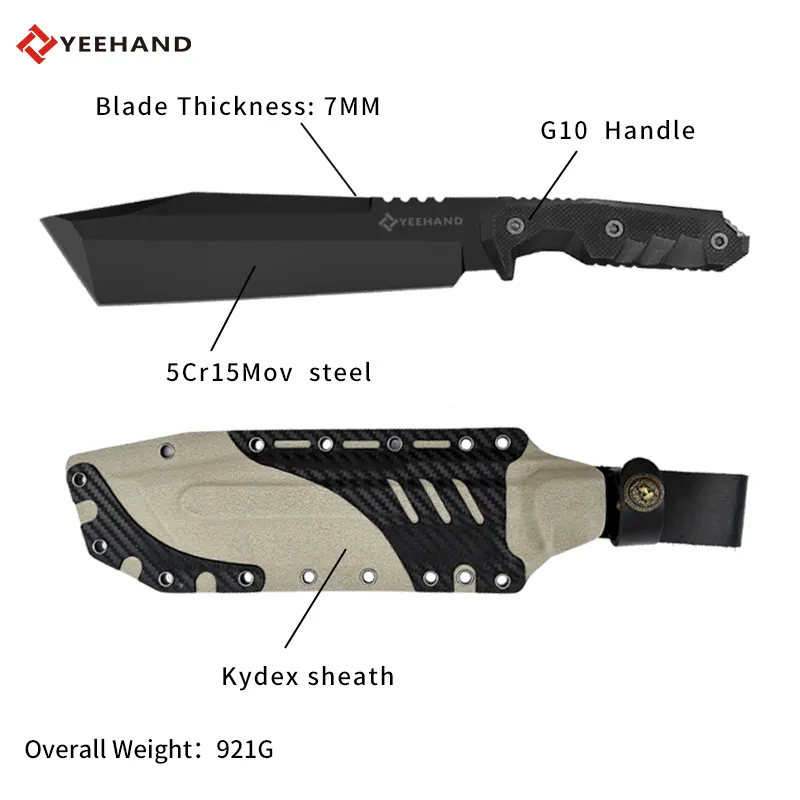 Factory wholesale large survival knife fixed blade hunting knife for outdoor camping