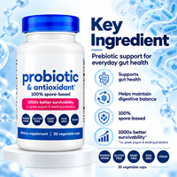 Complément alimentaire probiotique à base de spores, antioxydant, végétalien, sans OGM, sans gluten, 30 capsules végétales, étiquette privée, fabrication OEM disponible