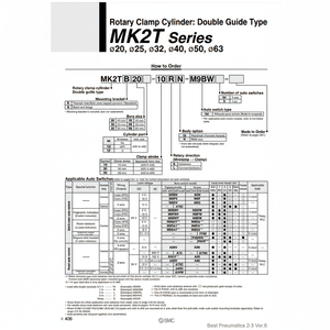 Catégorie de produit Cylindres MK2TB50-50R SMC Pneumatics Rotary Clamp Cylinder - Product Image 1