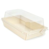 Boîte d'emballage en bois biodégradable pour pain et gâteaux, petit conteneur en bois pour bonbons et fruits avec couvercle transparent – Offre Spéciale