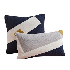 Hot Selling Handmade Crewel Embroidery Wool Cushion Cover Geometric Vintage Pattern Chain <b>Stitch</b> for Decorative <b>Throw</b> Pillows - Product Image 1