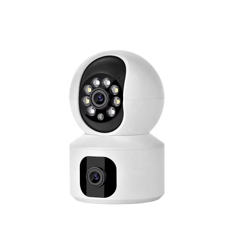 dual lens rotation camera display Human tracking Color IR Night vision Voice intercom ip camera wireless surveillance camera