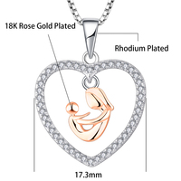 Colliers de collier en argent sterling 925 avec collier pendentif en forme de coeur en chaîne à maillons en zircon à la mode pour maman-pour les fêtes et la fête des mères