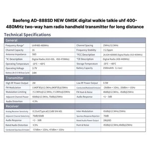 Baofeng AD-888SD la nuova modalità di modulazione delle chiamate digitali GMSK SSL Radio clonazione Wireless frequenza Sweep 2W ricetrasmettitore <span class=keywords><strong>Walkie</strong></span> <span class=keywords><strong>Talkie</strong></span> - Product Image 2