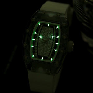 Montre Tourbillon Diamant Exquise, Boîtier Saphir, Design Transparent, Rétro, Galas, Expositions d'Art, Élégante pour le Quotidien, Bracelet en Caoutchouc - Product Image 6