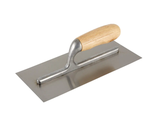 Stainless Steel Trowel with Beech Handle and Rounded Corners Thickened 28cm Blade DIY Grade - Product Image 2