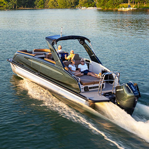 2025 Eco-friendly Solar Tritoon Pontoon Boats New Energy Small River Fishing Rowing Boats Hot Sale Pontoon Boat - Product Image 1