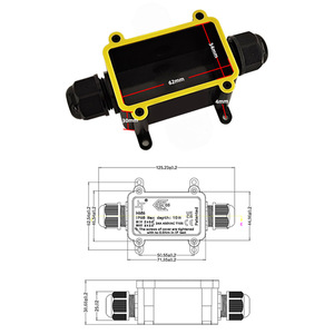 Boîtier de jonction étanche bidirectionnel M686 IP68 en nylon noir pour connecteur de câble extérieur - Product Image 1