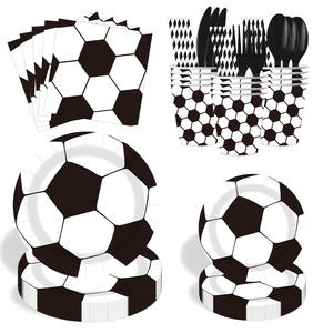 Assiettes et serviettes de football personnalisées, fournitures de <span class=keywords><strong>vaisselle</strong></span> jetables pour fêtes sportives, décorations pour fêtes d'anniversaire sur le <span class=keywords><strong>thème</strong></span> du football - Product Image 5