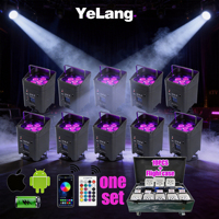 Lot de 10 projecteurs LED PAR sans fil rechargeables intelligents avec batterie, contrôle professionnel pour mariages, fêtes, DJ et éclairage de scène
