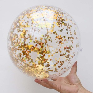 Pallone da spiaggia gonfiabile Glitter all'ingrosso con coriandoli luccica pallone da spiaggia gonfiabile coriandoli palloni da spiaggia <span class=keywords><strong>sfusi</strong></span> - Product Image 3