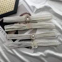 Versione coreana di donne strass perla vita catena moda abito decorazione cintura elastica donne