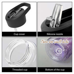 Vaso <span class=keywords><strong>de</strong></span> plástico para niños <span class=keywords><strong>de</strong></span> 300ml y 500ml, taza acrílica <span class=keywords><strong>de</strong></span> doble pared con diseño <span class=keywords><strong>de</strong></span> globo <span class=keywords><strong>de</strong></span> nieve, botella <span class=keywords><strong>de</strong></span> agua con purpurina deportiva DIY - Product Image 5