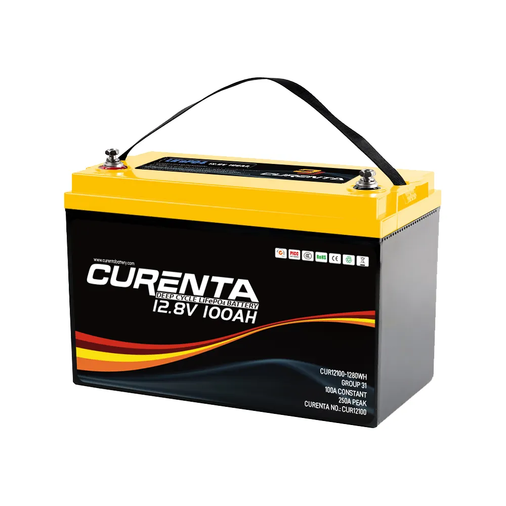 12V 24V 100Ah 200Ah agli ioni di litio LiFePO4 EV RV batteria Li ioni solare batteria per Caravan barca marina Yacht all'aperto aumenta il potere