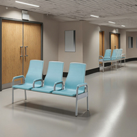 Chaises empilables modernes à 3 places avec structure en acier pour hôpitaux et écoles – Écologiques et économiques – Pack commercial