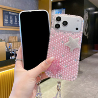Coque de téléphone Coquette Y2K scintillante avec perles, strass et étoiles pour iPhone 18 17 Pro Max 16 15 14 13, avec dragonne en cristal et protection intégrale