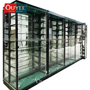 New Retail Store Decoration Glass Showcase Smoke <strong>Shope</strong> Tobacco Kiosk High Quality Transparent Glass Display Cabinet with Lock - Product Image 1