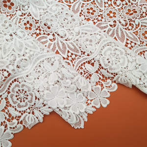 Encaje Floral Exquisitamente Bordado sobre Seda de Leche, Tela Delicada Soluble en Agua para Vestidos de Novia - Product Image 6