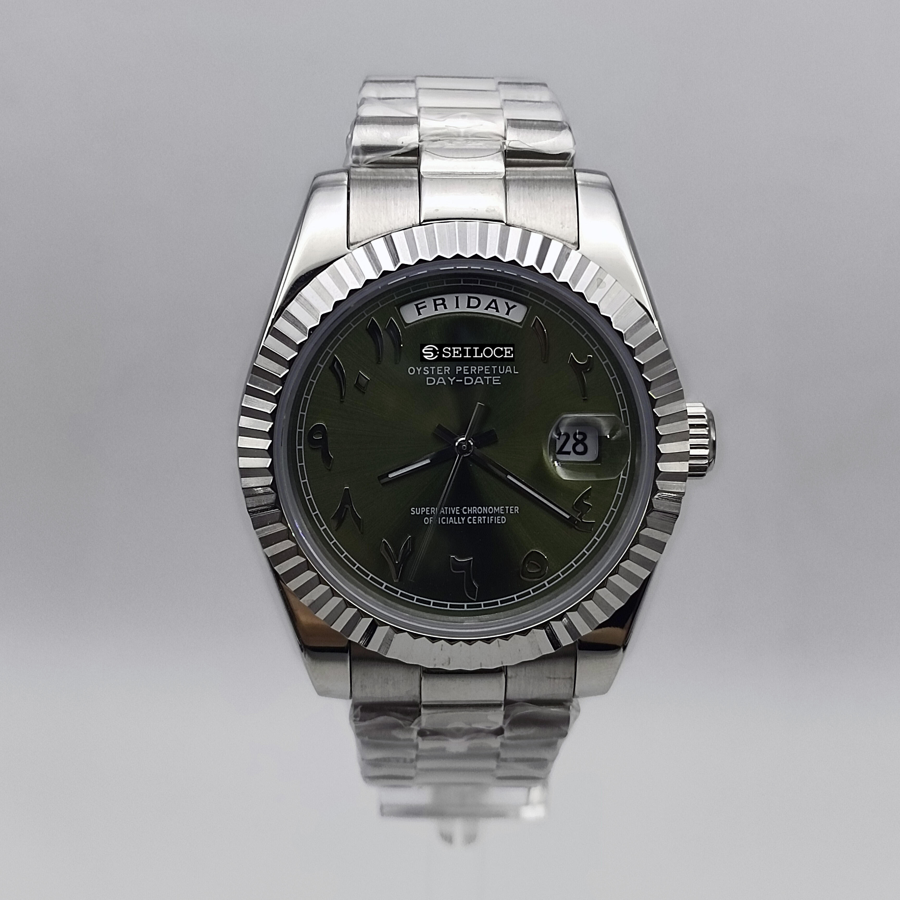 Silver Case+Dark Green Dial