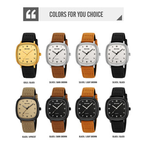 Reloj cronógrafo cuadrado para hombre, correa de cuero de lujo, reloj de cuarzo resistente al agua 30M, relojes al por mayor - Product Image 3