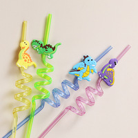 Pailles créatives en forme de fruits, design mignon de dessin animé, parfaites pour les fêtes d'anniversaire des enfants, les vacances et les événements de plage, brosse incluse.