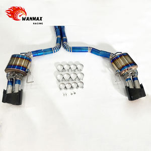 Système d'échappement en titane haute performance pour Audi <span class=keywords><strong>RS6</strong></span>/RS7 C8 4.0T Finition bleu brûlé Cat-Back Sans embouts Améliore l'accélérateur et le son - Product Image 4