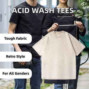 T-shirts personnalisés délavés à l'acide par le fabricant, haute qualité, grammage lourd 240 grammes, effet vieilli vintage pour votre propre marque - Product Image 2