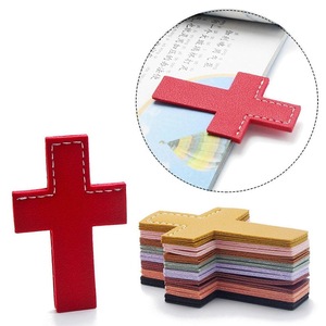 IStapromo Gifts PU Leather Cross <b>Bookmark</b> with Stitched Details Simple Page Holder Religious Page Marker for Bible Study - Product Image 6