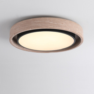 โคมไฟเพดานหินอ่อนสีเหลืองทรงกลมสไตล์วินเทจสำหรับห้องนอนห้องนั่งเล่น - Product Image 1