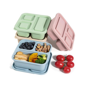 Contenedor Multifuncional de Silicona Pura para Preparación de Comidas, Directo de Fábrica, Contenedor de 3 Compartimentos para Snacks, Caja Dividida para Snacks - Product Image 1