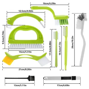 Juego de 9 Cepillos Limpiadores de Ranuras, Cepillo de Limpieza Manual Multiusos, Cepillo para Limpiar Juntas de Azulejos Reutilizable - Product Image 4