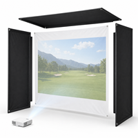 Structure de simulateur de golf personnalisée avec filet de frappe, tente de simulateur de golf, enclos de simulateur de golf intérieur acoustique triple couche pour entraînement