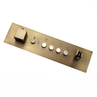 Robinet mitigeur en laiton brossé encastré thermostatique 4 voies pour salle de bain bouton rotatif or noir inverseur de douche