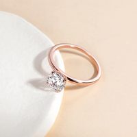 Vente à la mode 1CT/2CT D couleur VVS1 925 argent Sterling plaqué or Rose coupe ronde Moissanite anneaux pour fille