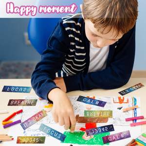 Xuri Style d'impression paisible Autocollants de soulagement du stress Citations d'art inspirées de la nature Respirez les invites de mise au point pour soulager l'anxiété n'importe où - Product Image 4