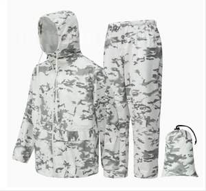 Traje de Caza de Dos Piezas con Capucha, Impermeable, Cortavientos y Transpirable para Entusiastas de la Caza, Ciclismo y Pesca al Aire Libre - Product Image 1