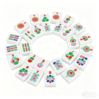 Tuiles de Mahjong en Mélamine Acrylique Qualité Professionnelle Rouge Rose Quatre Joueurs Style Contemporain Conception Pliable Stock Disponible
