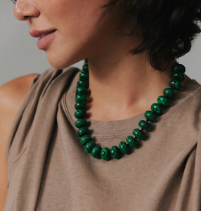 주잉 6x10mm 스페이서 아바쿠스 비즈 자수정 시트린 호안석 말라카이트 매듭 스테인리스 스틸 목걸이 패션 목걸이 - Product Image 3