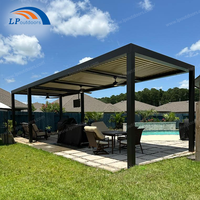3 x 4 m 3 x 5 m 3 x 6 m aluminium-pavillon zelt lamellendach pergola mit led-lichtern und rollos für hotel